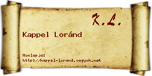 Kappel Loránd névjegykártya